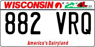 WI license plate 882VRQ