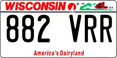 WI license plate 882VRR