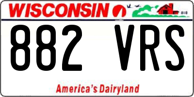 WI license plate 882VRS