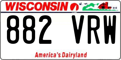 WI license plate 882VRW
