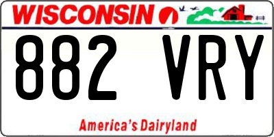 WI license plate 882VRY