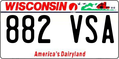 WI license plate 882VSA