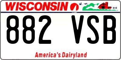 WI license plate 882VSB