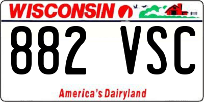 WI license plate 882VSC