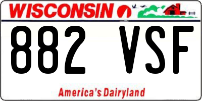 WI license plate 882VSF