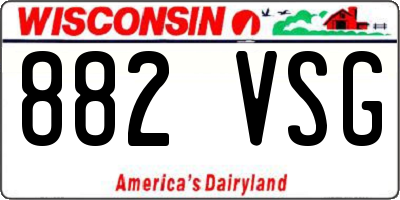WI license plate 882VSG