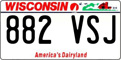 WI license plate 882VSJ