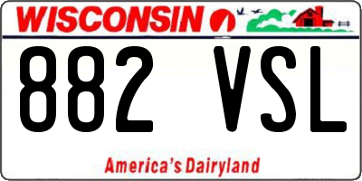 WI license plate 882VSL