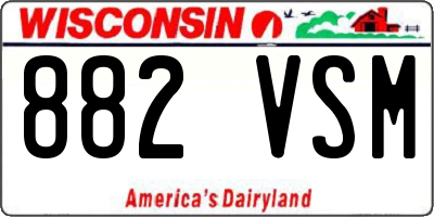 WI license plate 882VSM