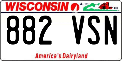 WI license plate 882VSN