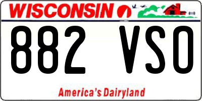 WI license plate 882VSO