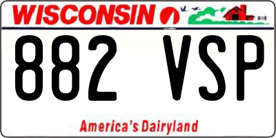 WI license plate 882VSP