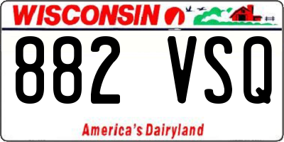 WI license plate 882VSQ