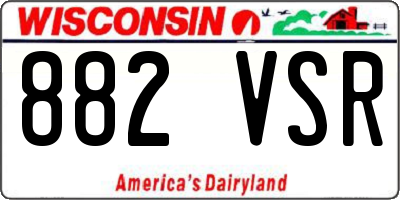 WI license plate 882VSR