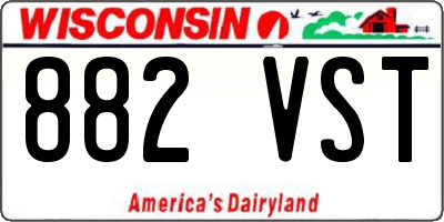 WI license plate 882VST