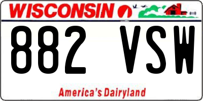 WI license plate 882VSW