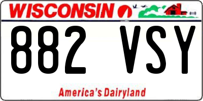 WI license plate 882VSY