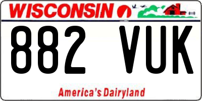 WI license plate 882VUK