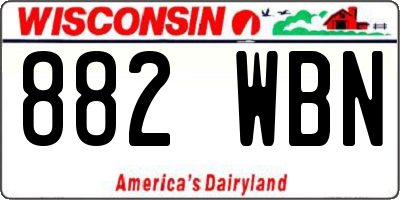 WI license plate 882WBN