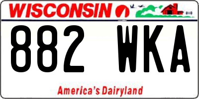 WI license plate 882WKA