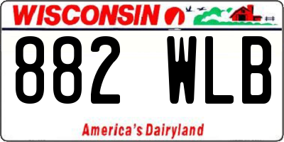WI license plate 882WLB