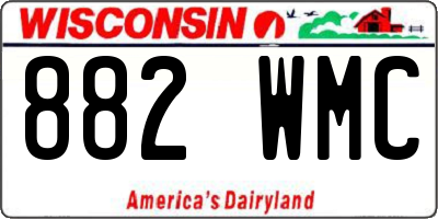 WI license plate 882WMC