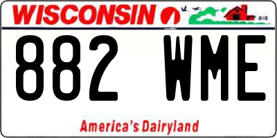 WI license plate 882WME