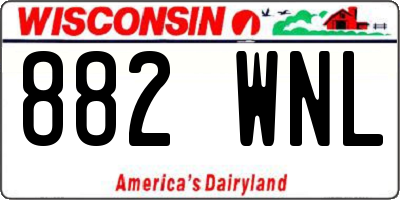 WI license plate 882WNL