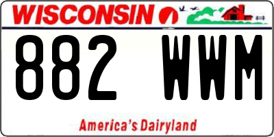 WI license plate 882WWM