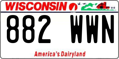 WI license plate 882WWN