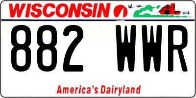 WI license plate 882WWR