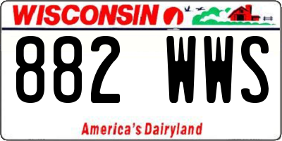 WI license plate 882WWS