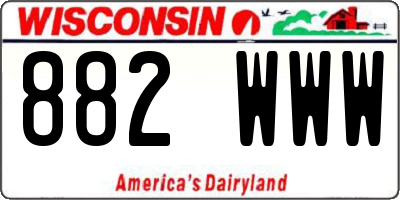 WI license plate 882WWW