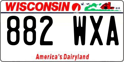 WI license plate 882WXA