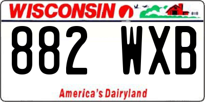 WI license plate 882WXB
