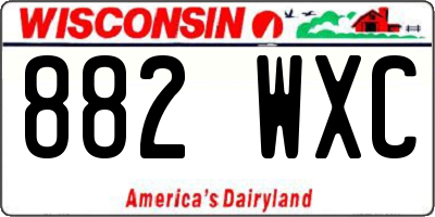 WI license plate 882WXC