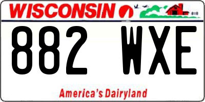WI license plate 882WXE