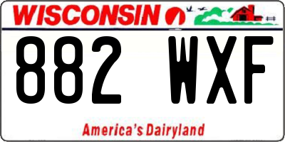 WI license plate 882WXF