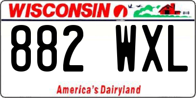 WI license plate 882WXL
