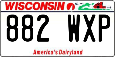 WI license plate 882WXP
