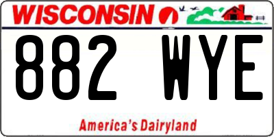 WI license plate 882WYE
