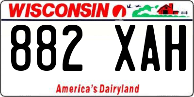 WI license plate 882XAH