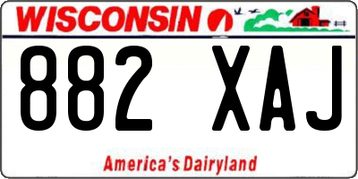 WI license plate 882XAJ