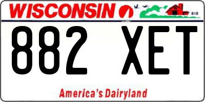 WI license plate 882XET
