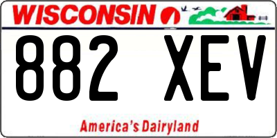 WI license plate 882XEV
