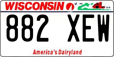 WI license plate 882XEW