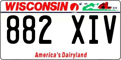 WI license plate 882XIV