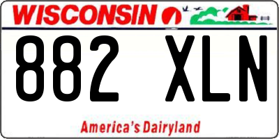 WI license plate 882XLN