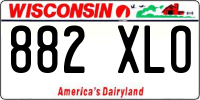 WI license plate 882XLO