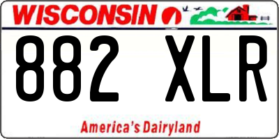 WI license plate 882XLR